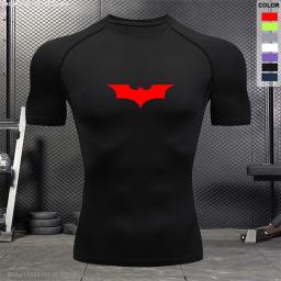 Camisa de compressão esportiva masculina, treino de ginástica, camiseta de jogging, verão, casual, respirável, apertada, top de manga curta, nova, S-3XL - Image 2