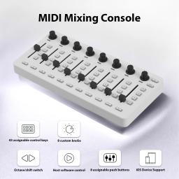 M-Vave SMC DJ Mixer controlador MIDI sem fio, Mixing Console, 8 Encoder Software Control, Conexão BT para Windows, Mac, iOS, Android - Image 2