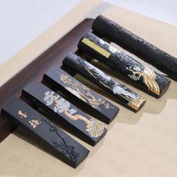 Pedra De Tinta De Caligrafia Chinesa, Bloco De Tinta De Pedra Artesanal, Vara De Pintura, Ferramentas De Tinta De Fumaça De Pinho - Image 1