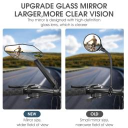 WEST BIKING Wide-Angle HD Bicicleta Espelho Retrovisor Ajustável Segurança MTB Road Bike Back Sight Reflector Ciclismo Acessórios - Image 5