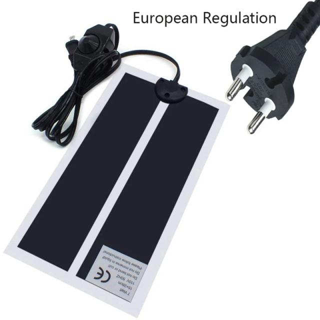 Controlador de temperatura ajustável para aquecimento de répteis em terrários com almofada térmica para escalada e conforto.