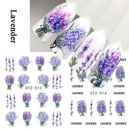 Adesivos para unhas com folhas e flores, decoração de unhas, decalques flutuantes florais, misturados, para manicure, arte das unhas, 1 peça - Image 6