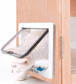 Gato e Cão Flap Kit Porta, 4 Way Bloqueio de Segurança, Portão Transparente para Cachorro e Gatinho, Interruptor Controlável, Pet Segurança - Image 5