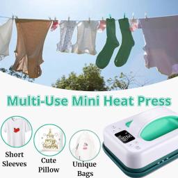 Mini Prensa Térmica Portátil para DIY, Rápido, Mesmo Calor, Fácil, Camisas Artesanais, X com Base Isolada, Sublimação HTV, 7 em × 5 em - Image 2