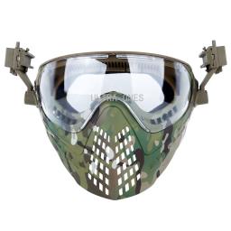 Máscara tática facial completa com 3 lentes, resistente ao impacto, caça, tiro, proteção, airsoft, combate, paintball - Image 4