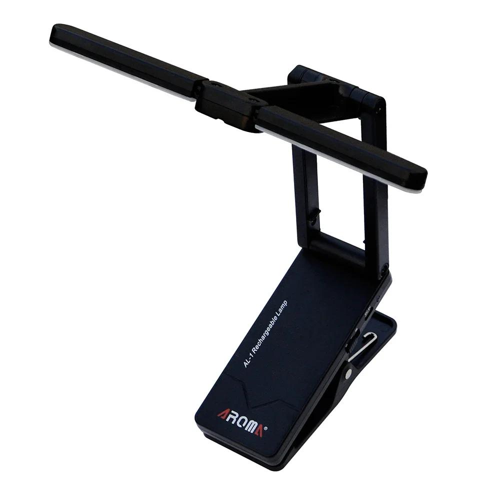 Aroma-AL-1 Music Stand Light, Clip On, LED, Recarregável, Lâmpada de leitura de folhas, USB, Sheet Stage, Universal, Portátil - Image 1