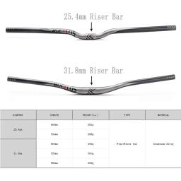Bucklos alumínio mtb guiador ultraleve 25.4/31.8mm mountain bike plana/barra riser 660mm 720mm 780mm guiador da bicicleta parte - Image 2
