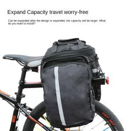 Bicicleta impermeável do banco traseiro Trunk Bag, Multi- Function Pack portátil, extensível Ciclismo Bagagem Pacote, Mochila de bicicleta - Image 5