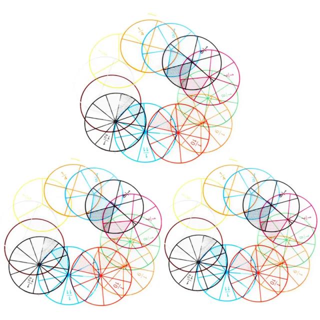 Fração Educação Montessori Brinquedos Matemáticos 3 Conjuntos