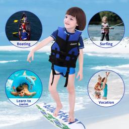 Colete de natação infantil, jaquetas de natação com alça virilha, assistência esportiva aquática, jaqueta flutuante, moda banho para menino e menina, verão - Image 4