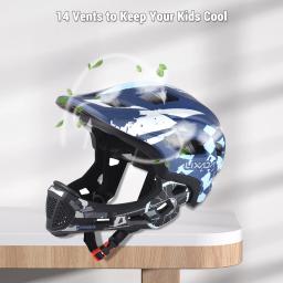LIXADA-Capacete de ciclismo completo destacável para crianças, capacete ajustável para crianças, patinação - Image 6
