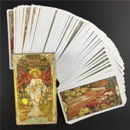Novo jogo de cartas tarô dourado, jogo de tabuleiro, adivinhação, arte, adivinhação, arte, com guia, para festa - Image 3