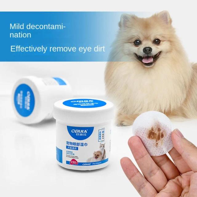 Toalhetes Umidificados para Remoção de Manchas nos Olhos de Pets - Limpeza Suave para Cães e Gatos, 150 Unidades Sem Irritação