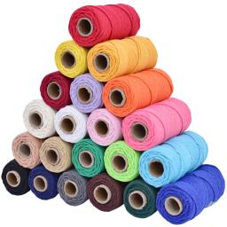 Feito à mão boho decoração 4mm 100% colorido fio de algodão fio torcido macrame corda diy casa decoração do casamento fornecimento 50 metros - Image 2