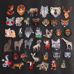Desenhos animados Animais Patches para Decoração de Roupas, Zebra, Leão, Tigre, Lobo, Patches bordados, Roupas DIY, Patchwork Adesivos - Image 1