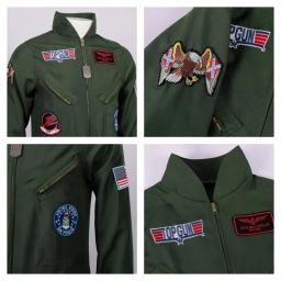 Fato de piloto da força aérea para adultos e crianças, macacão piloto, figurino, vestido com acessórios de aviador, verde exército masculino, militar - Image 5
