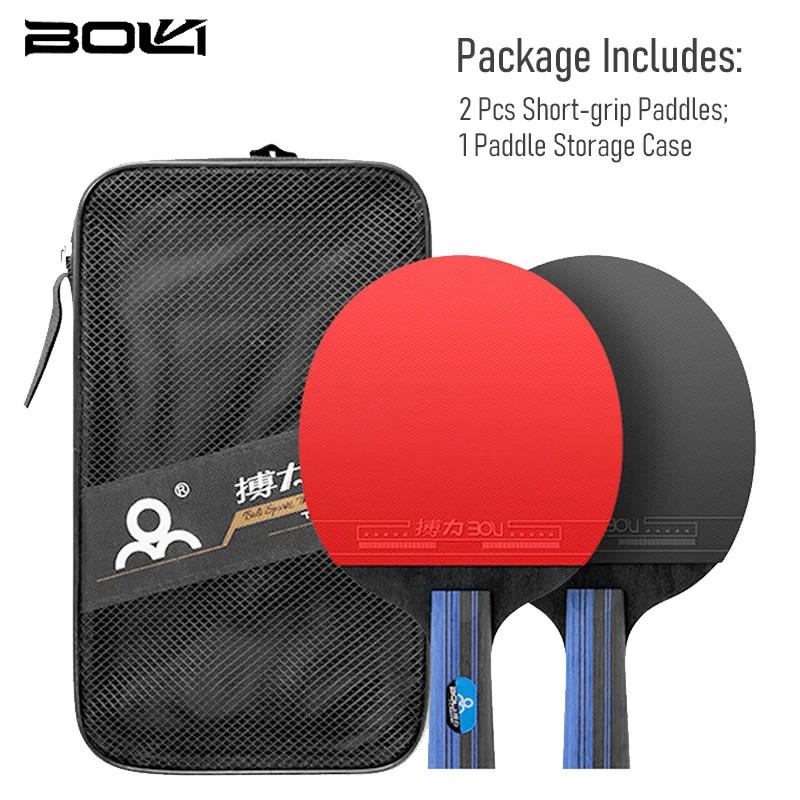 Raquetes de tênis de mesa BOLI A10 Conjuntos de alto desempenho com 2 raquetes de pingue-pongue e maleta de transporte - Image 1