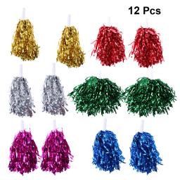 12 PCS Acessórios de futebol Poms de futebol Cheer Pompons Flash Bulk Criança Cheerleader - Image 5