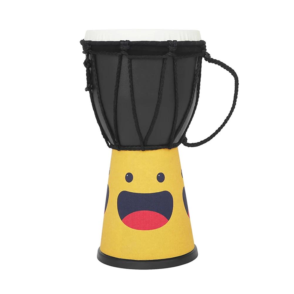 Tamborim Africano para Crianças, Iniciantes Jogando, Instrumento de Percussão, Ensinando Aids, Amarelo, Atacado, Djembe, 4 in - Image 1