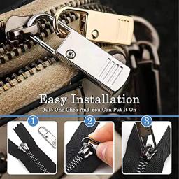 5/10Pcs Metal Zipper Pull Substituição Destacável Zipper Slider Zip Cabeça Puxar Tab Repair Kit para Artesanato Costura Roupas Acessórios - Image 5