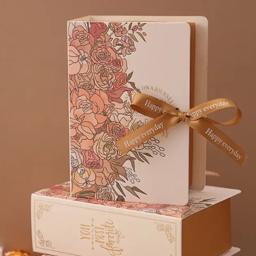 Caixa De Embalagem De Presente De Forma De Livro Com Fita, Criativo, Papel Simples, DIY, Casamento, Chuveiro De Bebê, Doces - Image 5