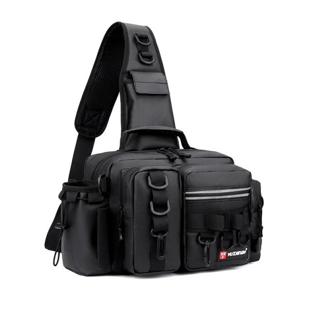 Mochila de Pesca Impermeável com Caixa de Atração e Compartimentos de Armazenamento para Homem