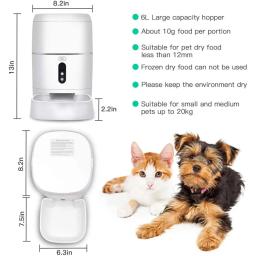 Alimentador automático para animais de estimação tuya versão wifi automático acessórios dispensador de alimentos para cães de controle inteligente alimentador para gatos cão seco alimentação - Image 6