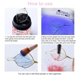 Cola de resina uv dip 40/100ml, para flores de fio, líquido transparente, alto brilho, cura ultravioleta, cristal, cola uv, fabricação de jóias - Image 4