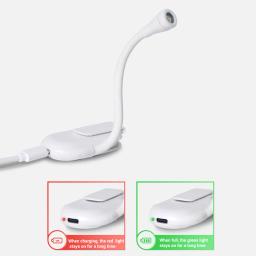 Recarregável Gooseneck Clip On Book Light, Eye Care Luz de Leitura para Livros na Cama, Flexível Lanterna de Bolso Cob - Image 5