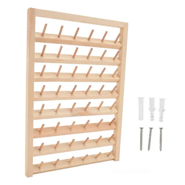 Organizador de Parede para 48 Carretéis de Costura e Bordado - Suporte DIY Eco-Friendly