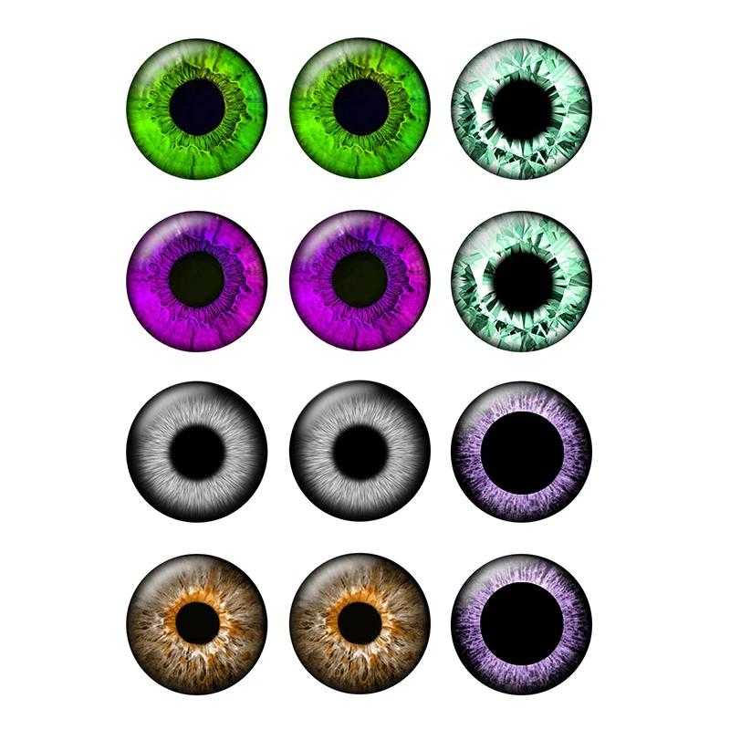 6 Pares Cão Gato Animais Eye Dolls Rodada Cabochão De Vidro Foto 8 A 25mm Demo Flat Back DIY Jóias Fazendo Suprimentos Atacado T014 - Image 1