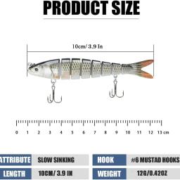 Multi Articulado Iscas De Pesca Kits, Swimbaits, Slow Sinking Bionic Iscas De Natação, Baixo Lifelike e Truta - Image 3