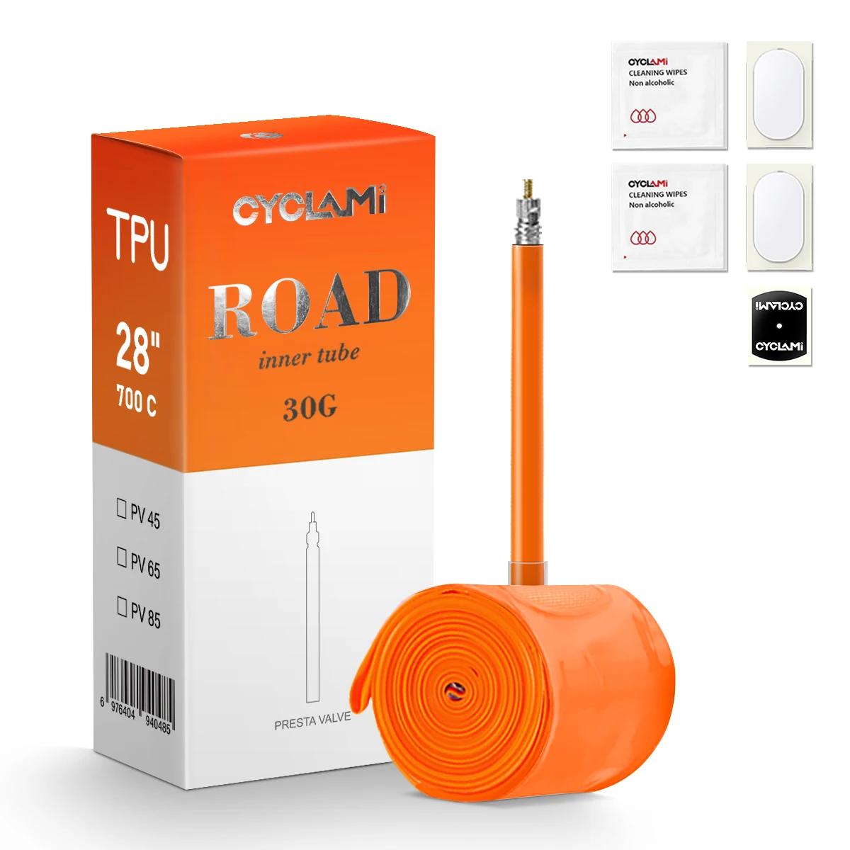 CYCLAMI-Ultralight TPU Bike Inner Tube, Bicicleta de estrada, Francês Valve Cycling, Nova Versão, 700c, 18, 23, 25, 28, 30, 32c, 45mm, 65mm, 85mm - Image 1