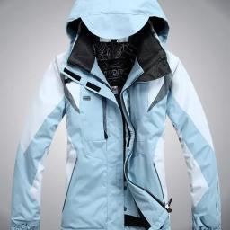 Novo feminino engrossado esportes ao ar livre terno de esqui à prova de vento à prova dwindproof água quente algodão jaqueta e calças conjunto para atividades neve - Image 2