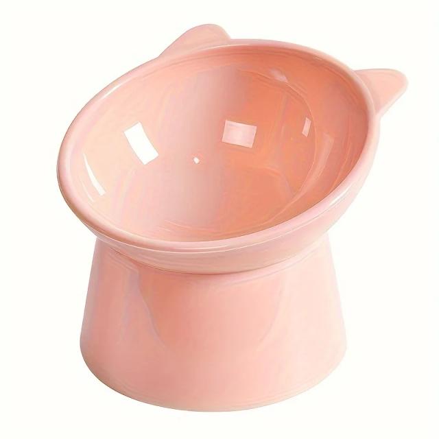 Tigela Anti-vômito para Gatos com Design Plano para Proteger a Coluna, Lavável na Lava-louças, 1 Unidade