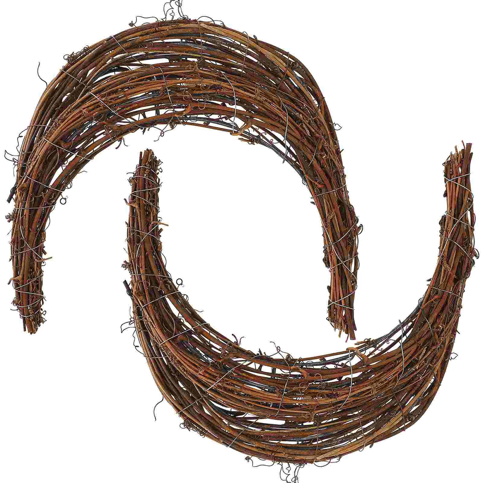 Rattan Garland Vine Branch, Wreath Artesanato, DIY Flor Material, Lua Ferro Fazendo Anéis, 2 Pcs - Image 1