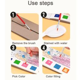 Portable Watercolor Painting Book for Kids, Paint with Water Brush, Guache Graffiti Picture, Coloring Drawing Toys, Kindergarten Gifts - Image 5