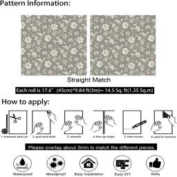 Papéis de parede auto-adesivos para decoração, decoração, sala de estar, quarto, estudo, móveis, parede, maquiagem, flores elegantes adesivos - Image 6