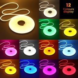 Faixa de led de energia solar 24v com sinal de néon flexível remoto à prova d'água fita led externa para decoração de jardim 0.5-10m - Image 2
