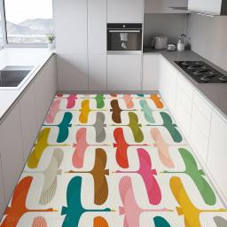 O estilo japonês decora esteiras da cozinha, PVC do Não-deslizamento, impermeável, esteira óleo-prova, macia, esteiras fáceis de limpar, impermeáveis - Image 3