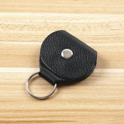 Suporte de palheta de guitarra de couro genuíno, de alta qualidade, bolsa, chaveiro, acessórios de guitarra - Image 6