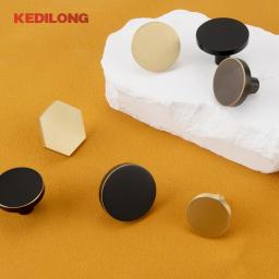 KEDLO Ganchos de parede de latão sólido para portas e janelas, ferragens para móveis, armários de cozinha, gavetas, botões planos circulares - Image 5