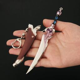 Arma do jogo Tangmen Huo Yuhao, Adaga do Tigre Branco com Bainha Faca Modelo de Liga de Zinco Artesanato Artesanal Anime Cercando 16cm - Image 3