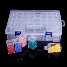 Caixa De Armazenamento De Plástico para Artesanato DIY, Caixa De Armazenamento De Jóias, Grânulos De Pintura Diamante, 64 ou 32 Compartimentos - Image 1