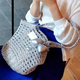 Fio metálico artesanal para tricô manual, ouro e prata, mesmo estilo, skein crochê, fio de glitter, bolsa, popular - Image 5