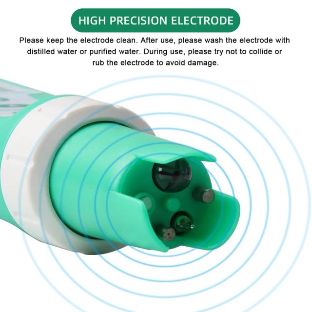 Medidor Digital 10 em 1 para Qualidade da Água: Teste PH, CE, TDS, ORP, H2, Salinidade, Densidade e Temperatura em Aquários