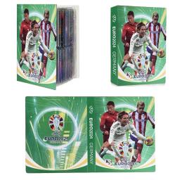 Futebol esportes titular do cartão de negociação álbum estrela do futebol cartão livro 4 bolso ronaldo messi jogo coleção cartões esportivos caso exibição - Image 1