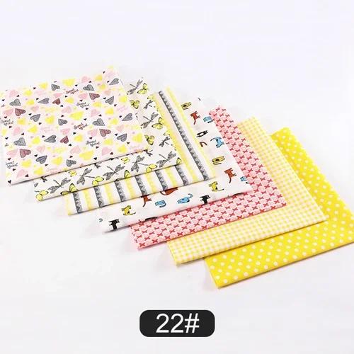 7 peças impressas de 25x24cm diy conjunto de retalhos artesanais, algodão simples tecer pano retalhos bordado multicolorido - Image 1
