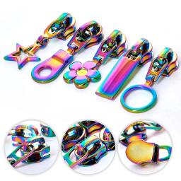 No.5 arco-íris zíper 4 jardas fita de zíper com 5 puxadores de zíper arco-íris dentes coloridos de náilon para costurar zíperes diy - Image 3
