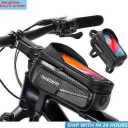 Bicicleta Saco Impermeável Touch Screen Ciclismo Saco Top Front Tube Frame Bag Road Bike Phone Mount Bag Phone Case Acessórios para bicicletas - Image 1